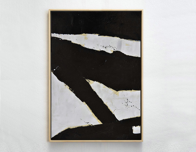 Hand Made Abstract Art,Minimalist Painting On Canvas, Palette Knife Vertical Minimal Art - Large Oil Canvas Art